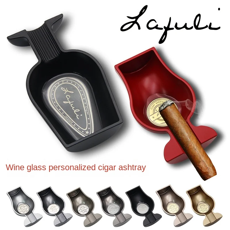 

Creative and Personalized Cigar Ashtray Portable Red Wine Bottle Foreign Wine Bottle Ashtray Metal Single Pipe Ashtray