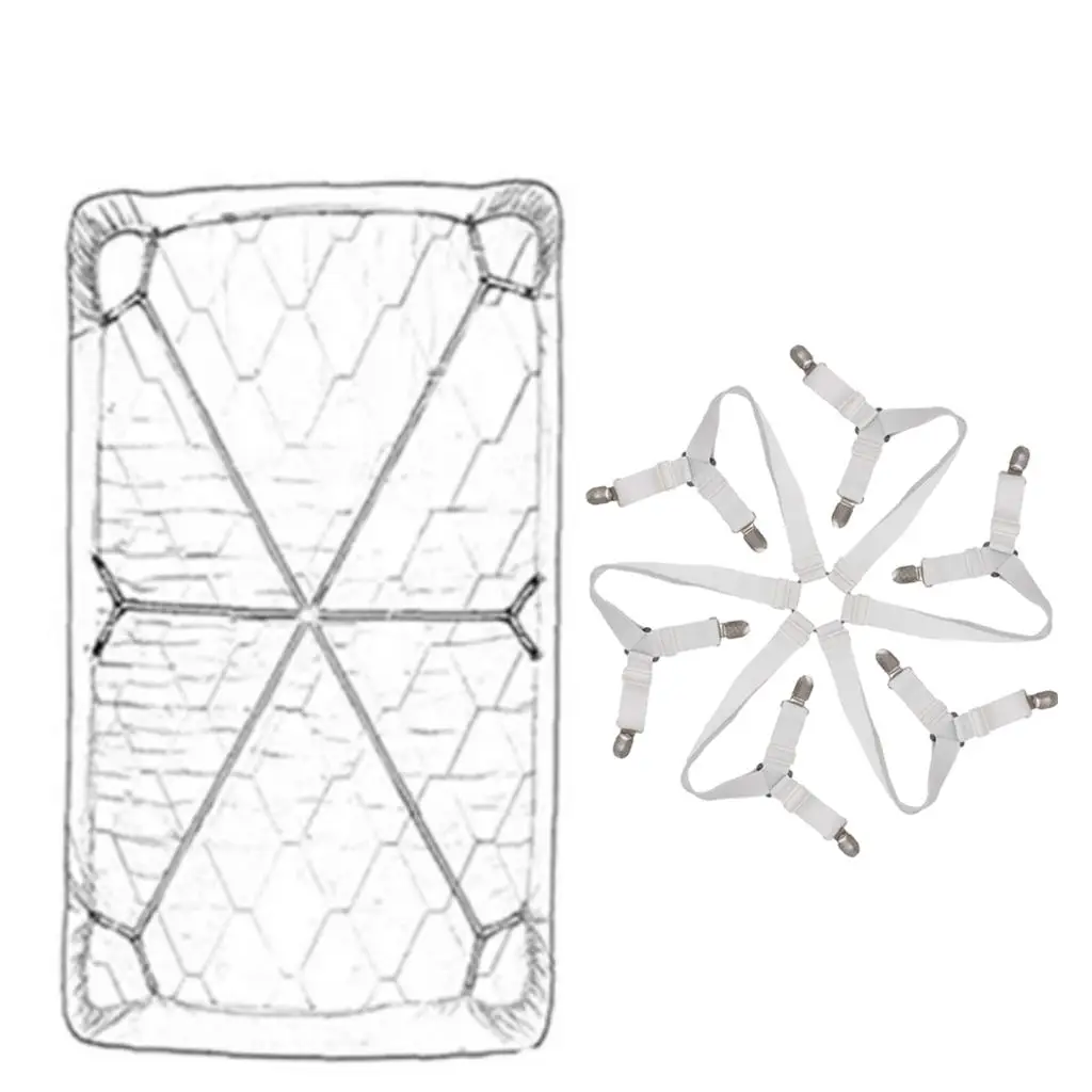 Adjustable Bed Sheets Holders Straps Fasteners for Secure Fitted Sheet Corners Mattress Clips Bedding Accessories