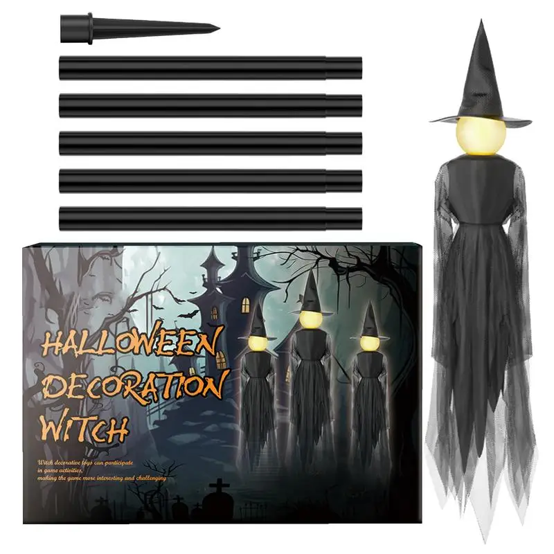 Halloween Witch Stake Halloween Stake Lights Halloween Glowing Scary Stake Halloween Decorations Outdoor With Light For Garden