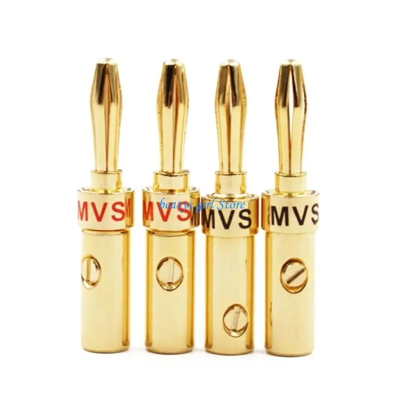 

C7AB 4mm Plugs Pure-Copper Gold Plated Speaker Cable Wire Pin Banana Plug Connectors