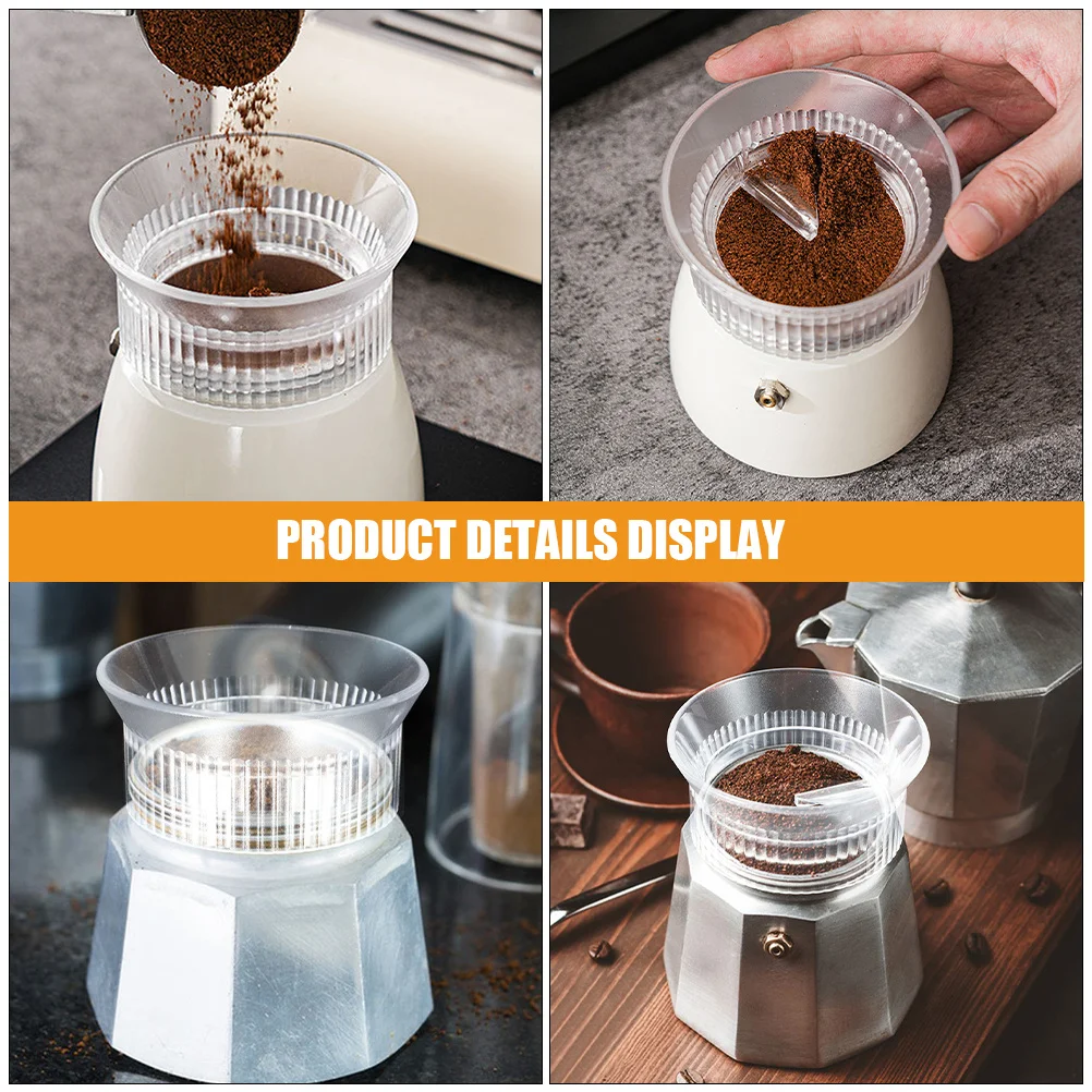 حلقة قمع جرعات الإسبريسو متوافقة مع معظم أواني القهوة وقياس مسحوق دقيق وخفيف الوزن وسهل التخزين لصنع القهوة #4