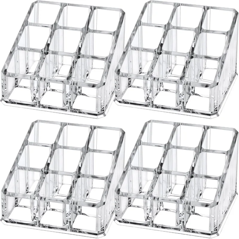 9/16 Grids Plastic Lipstick Organizer Transparent Cosmetic Display Rack Organization Lipstick Makeup Rack Showing Shelf Holder