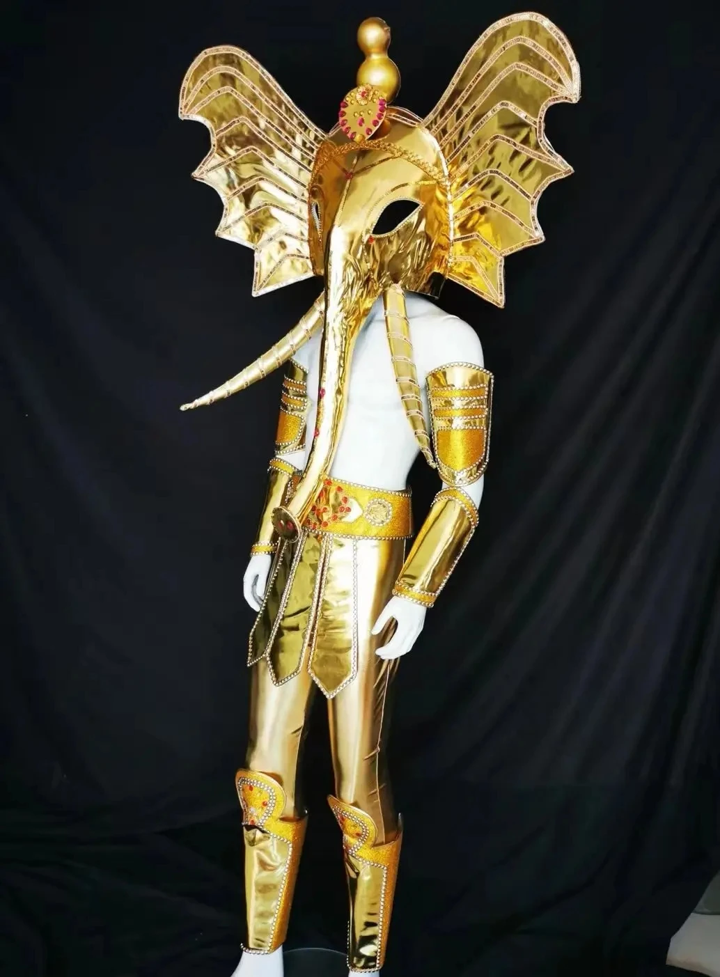 Luxury Parade Festival Event Entertainment Costumes  Fairy Park Forset style Mr Gold Elephant show clothing