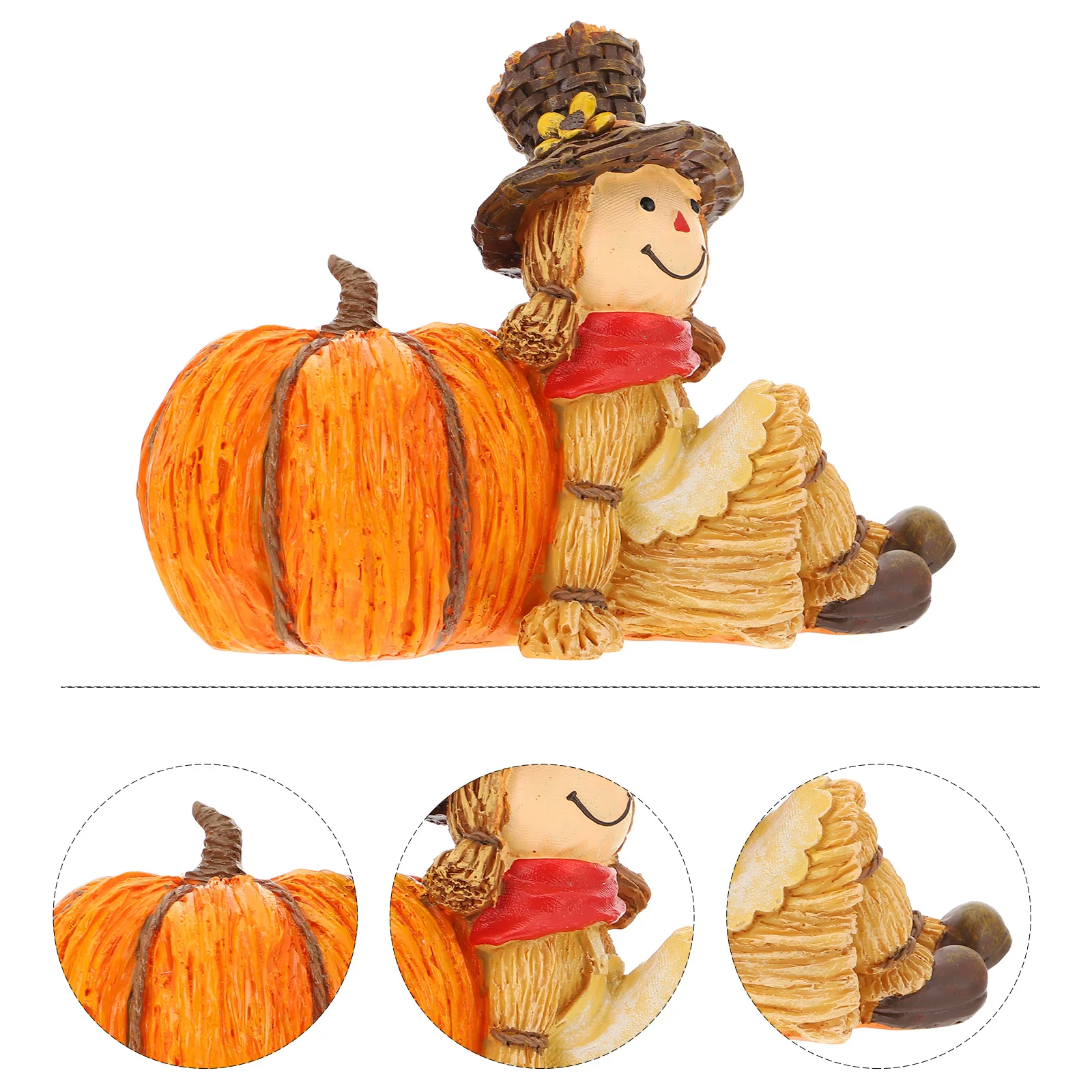 

1Pcs Scarecrow Pumpkin Resin Decoration Creative Thanksgiving Party Desktop Decor Artificial Pumpkins Figurine