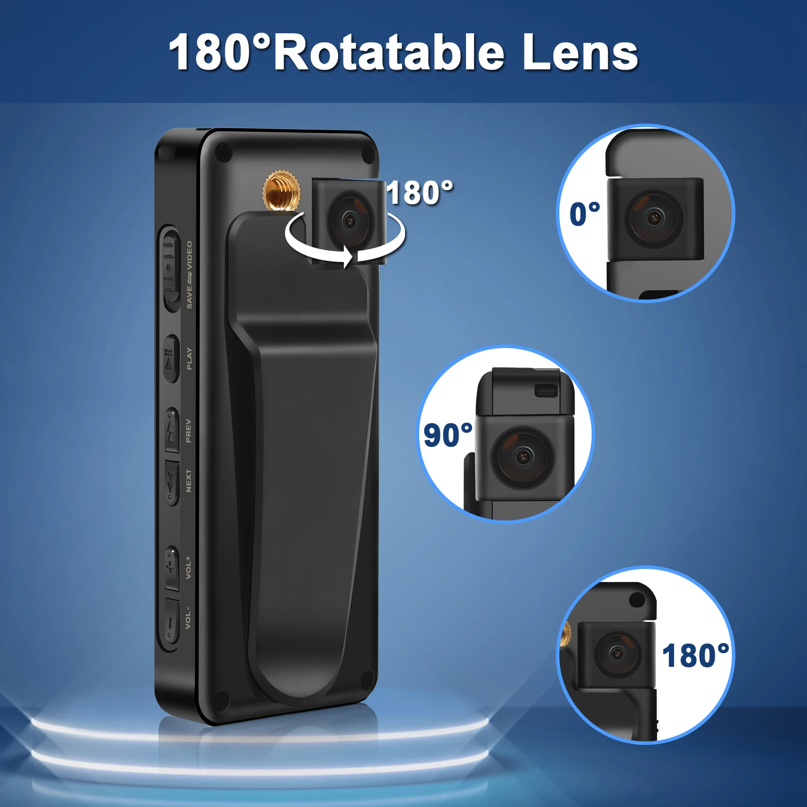 Vandlion A32 Mini Body Worn Camera 1800mAh Large Battery Life 1.3" HD Screen Night Vision 1080P Video Recording Webcam Sports DV view 3