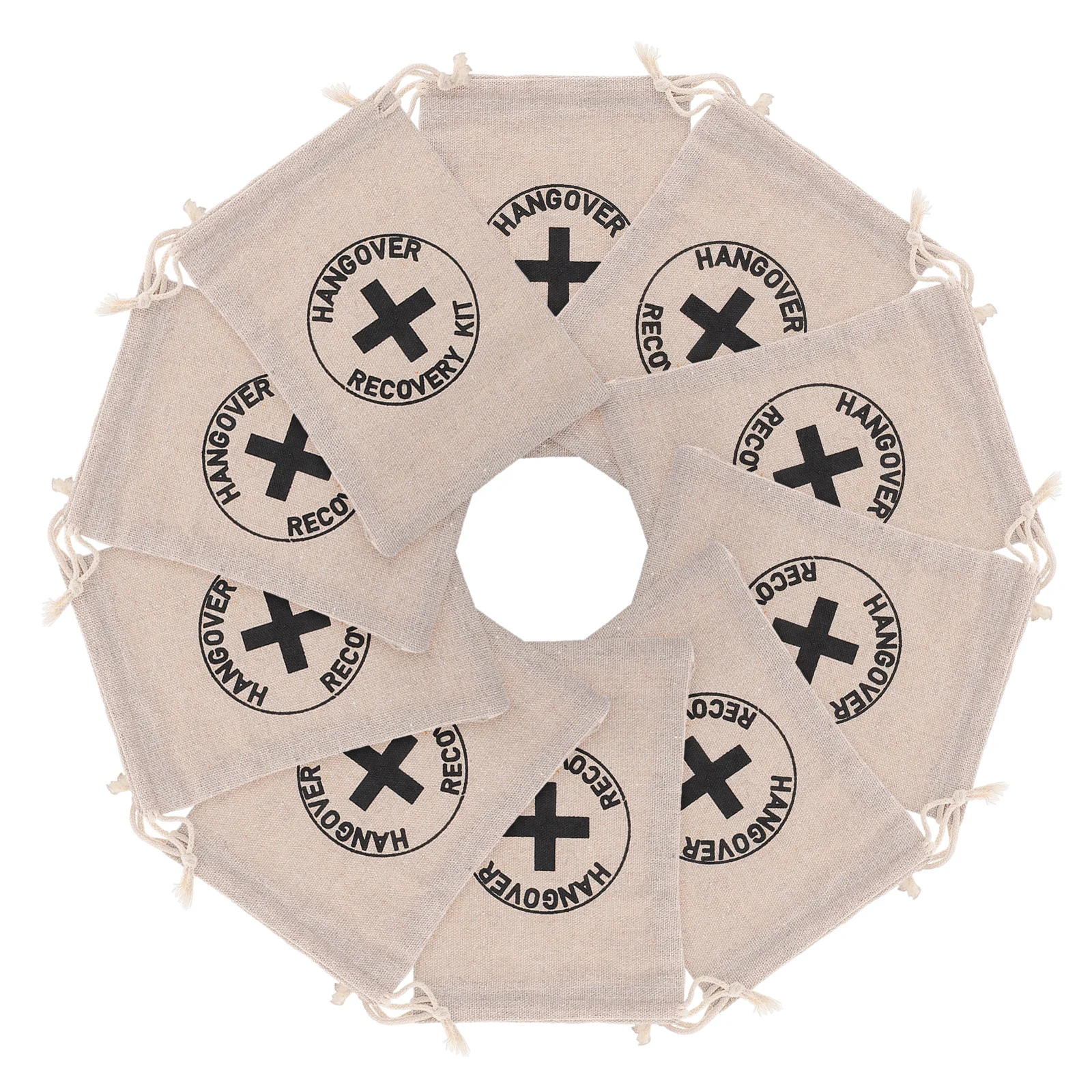 

10pcs Cross Cotton Bags Drawstring Pouches Hangover Supplies Bridal Shower Party Favor Bachelorette Decorations Storage