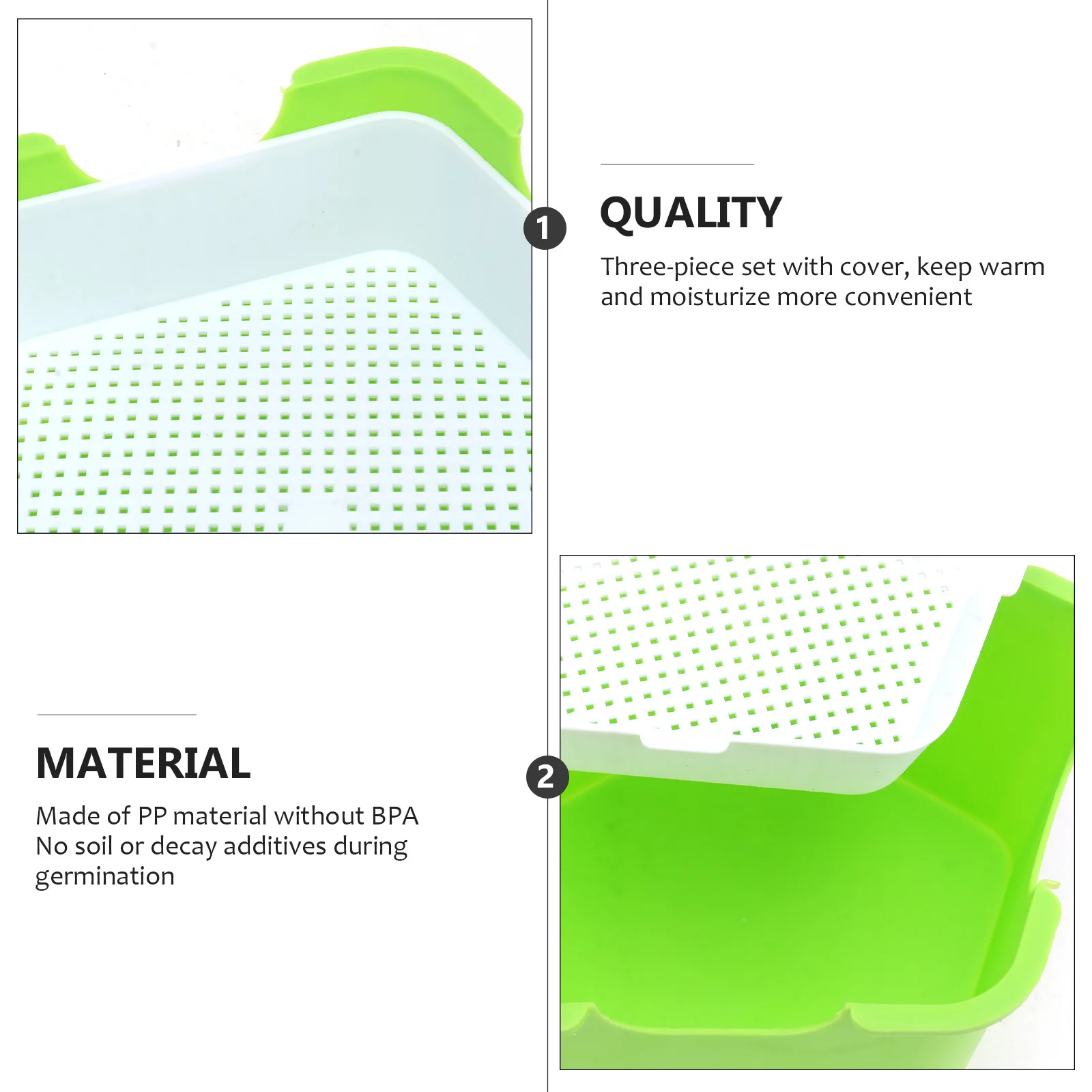 

2Sets Pentagonal Seedlings Tray Reliable Durable Plastic Germination Tray for Home Balcony Vegetable Garden Nursery Pot