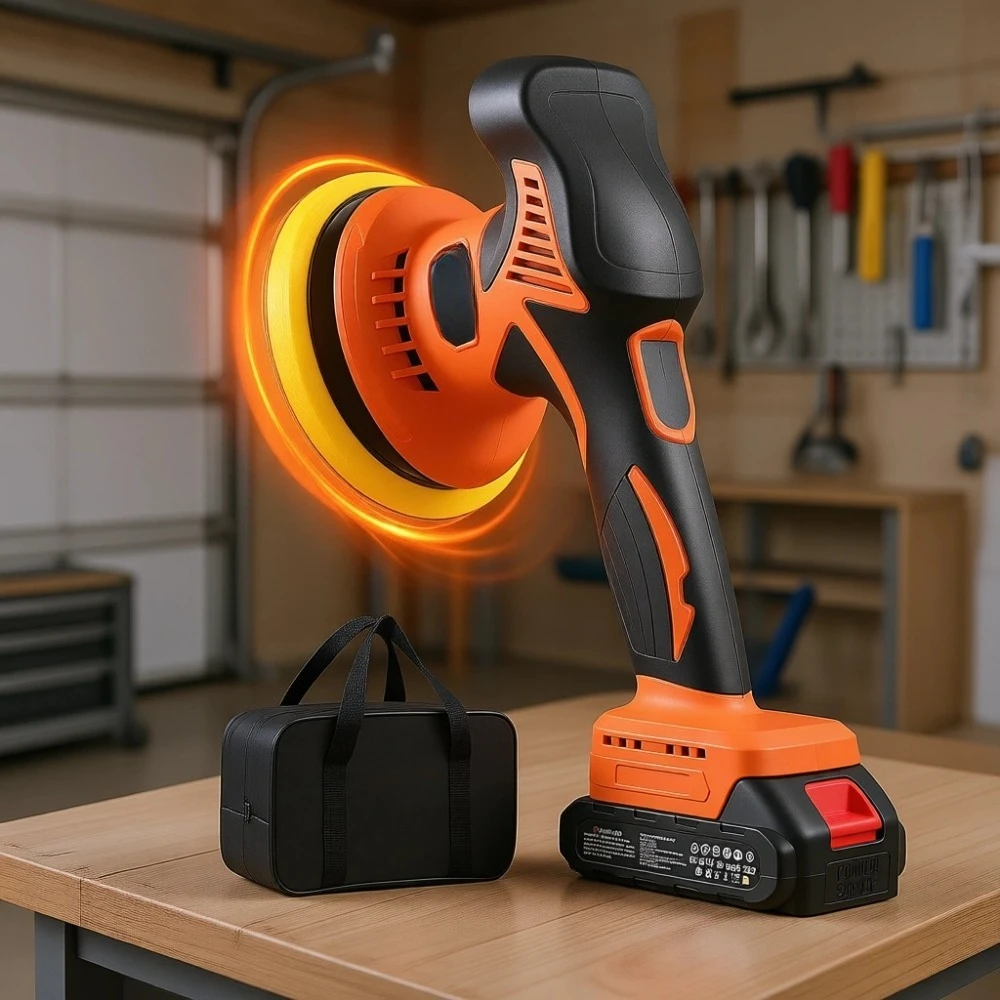 

Беспроводная полировальная машинка для автомобиля с регулируемой скоростью 2800-6000 об/мин, 2 аккумулятора и 17 предметов в наборе для полировки и детализации