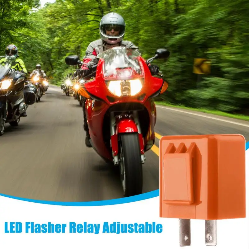 Motorcycle LED Flasher Relay Adjustable Frequency Square Flashing Flasher 12V 2 Pin LED Flaunter Relay Turn Signal Indicator