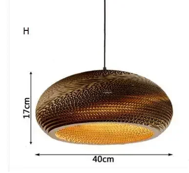 Paper Honeycomb Pendant Lamp Corrugated Cardboard Hang Light for Living Room Restaurant Cafe Clothing Store Lighting E27 image 3
