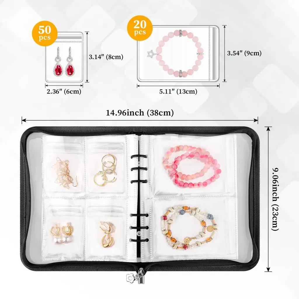 Transparent Jewelry Earring Organizer Book PVC Travel Storage Album Portable Earrings Holder Case for Women Gifts