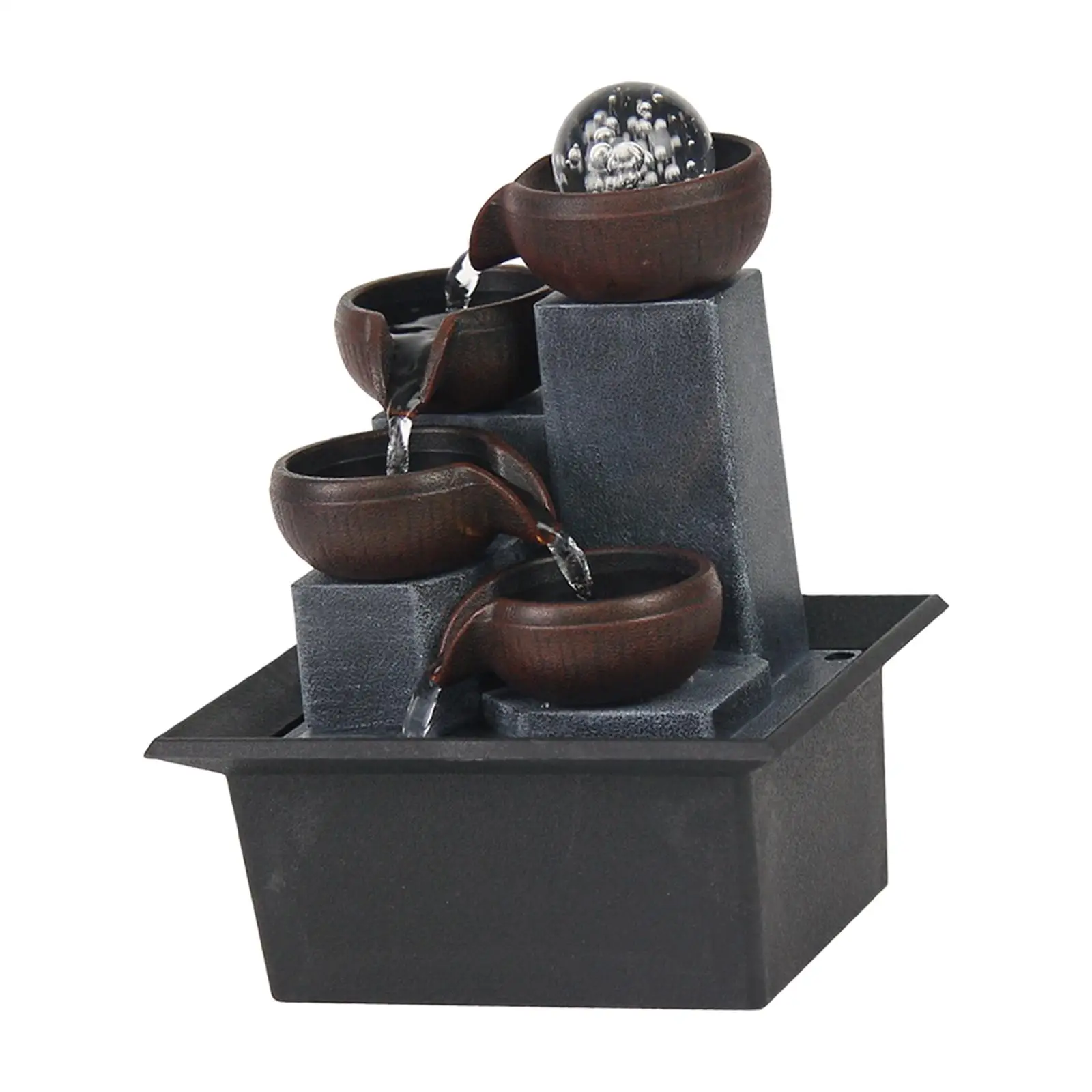 Flowing Water Desktop Fountain Modern Rotating Ball LED Light for Relaxing Living Room or Game Room Atmosphere