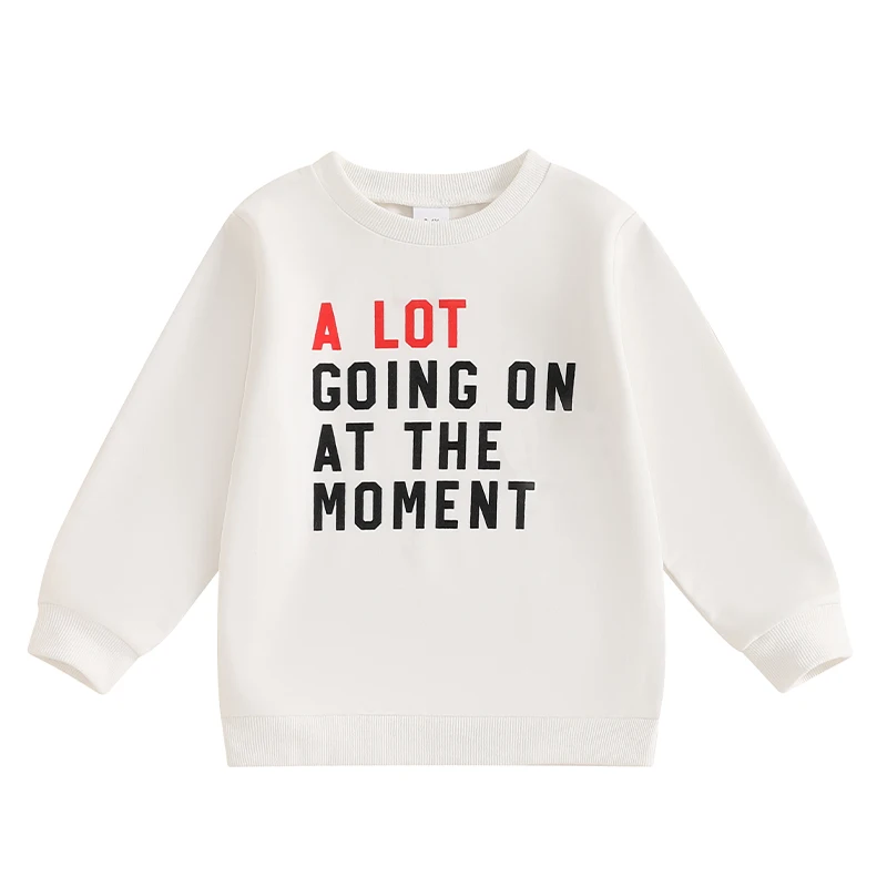 Kids Clothes Girl Boy Sweatshirt Letter Print Long Sleeve Pullovers Autumn Tops for Toddler Cute Fall Outfit