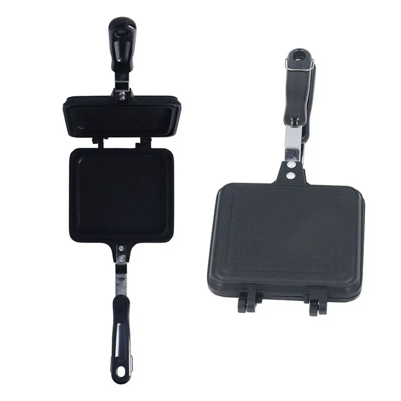 Double Sided Sandwiches Maker, Cast Iron Pie Maker with Anti Scalding Handle, Campfire Cooking Equipment Camping Pie-AT35