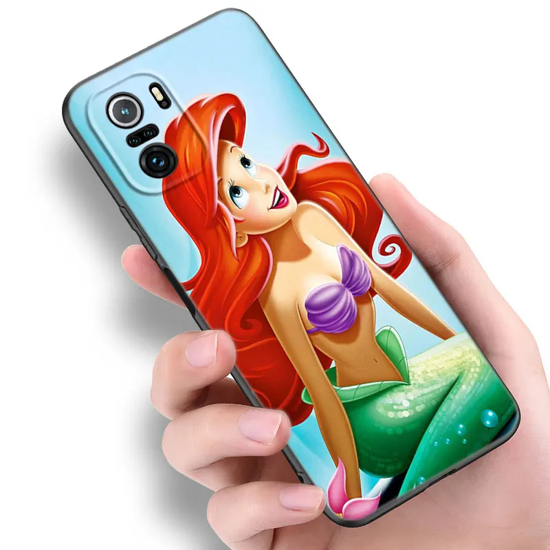 The Little Mermaid Phone Case For Xiaomi POCO X3 X4 NFC F5 M2 M3 M4 M6 X5 Pro F3 F4 GT 5G C31 C55 M5S Black Silicone Cover