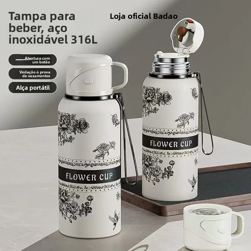 stainless-steel-insulated-water-bottle-large-capacity-portable-sports-outdoor-men's-style-flower-design-beverage-container
