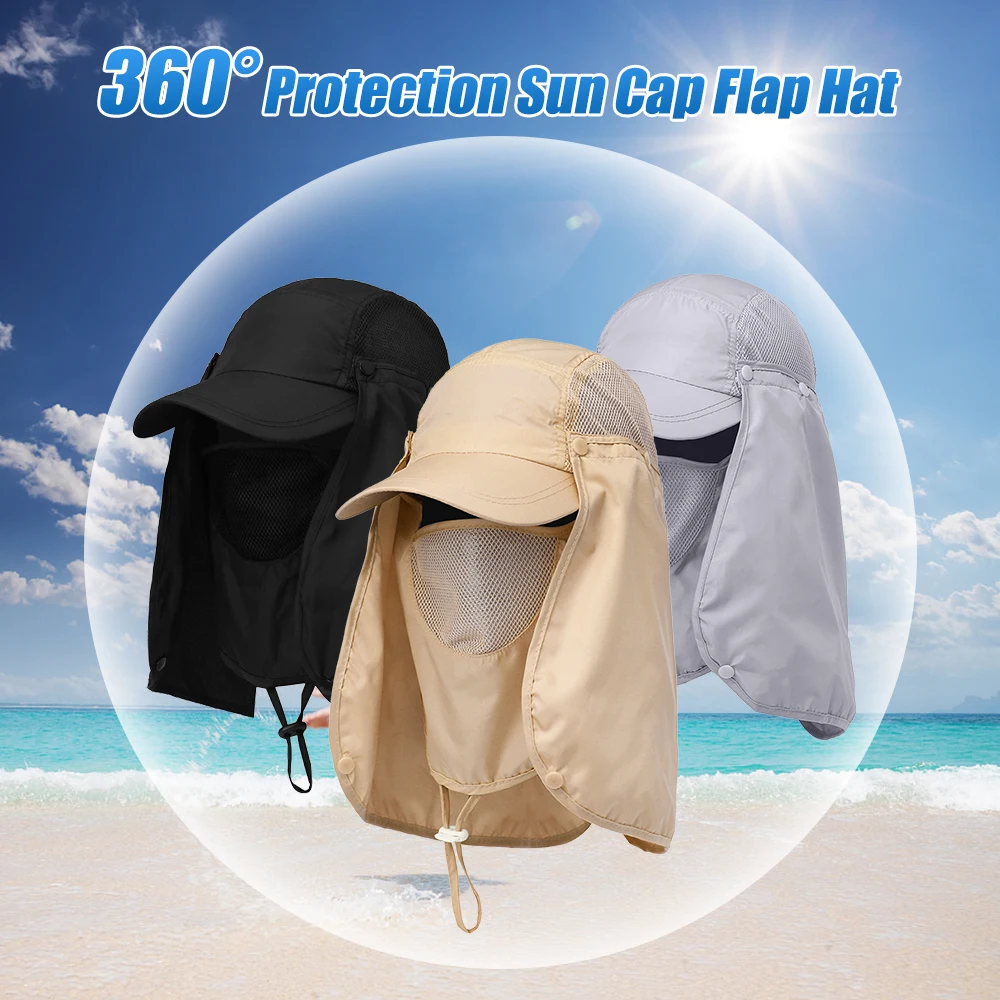 Fishing Cap Outdoor Sport Hiking Visor Hat UV Guard Face Neck Cover Fishing Sun Protection Cap