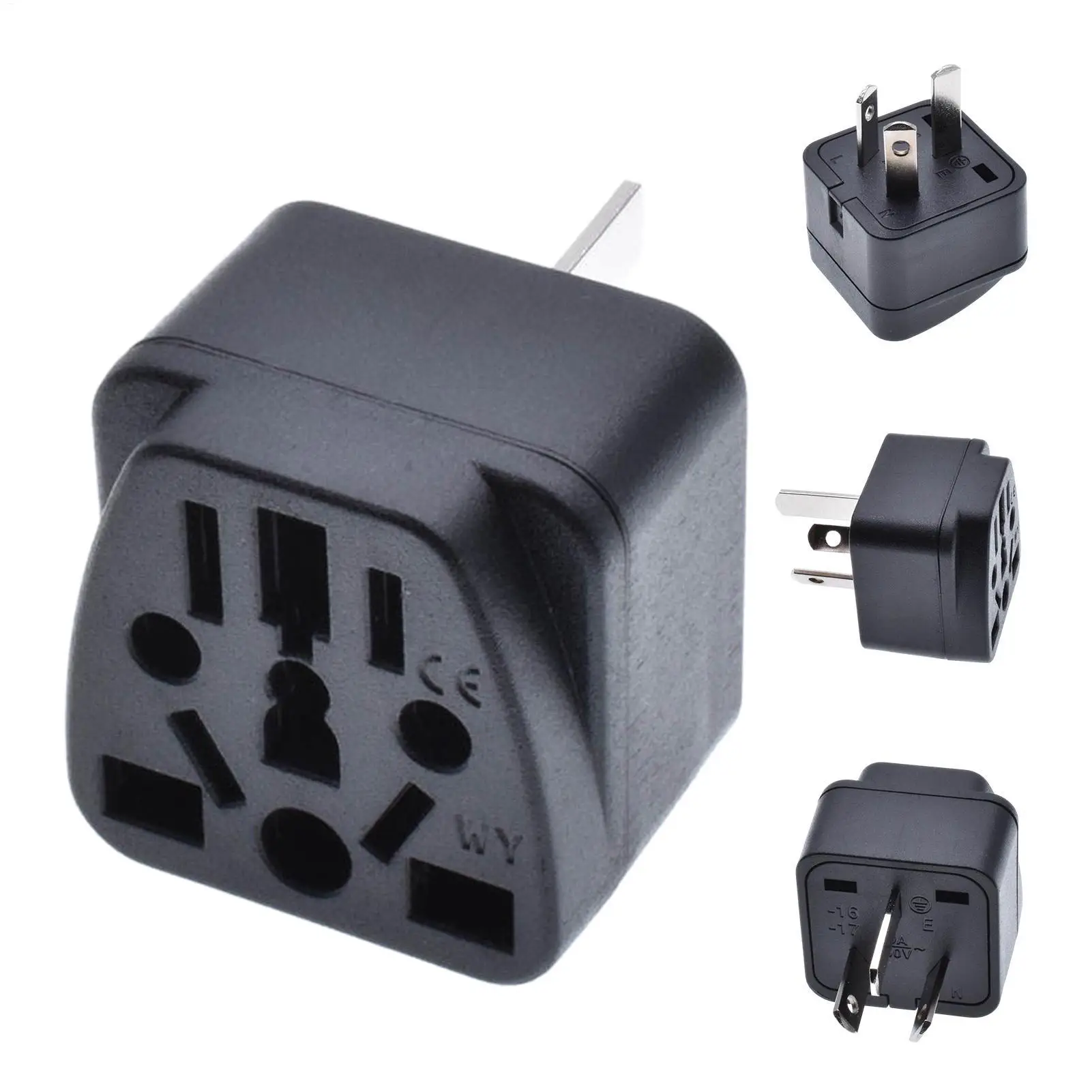 Universal International Travel Plug Adapter, AC 250V 10A Wall Charger, Compact Electronic Power Adapter
