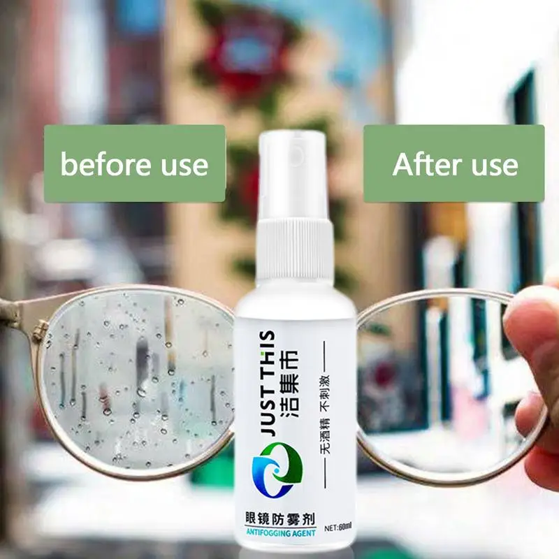 

Anti Fog Spray for Glasses 60ml anti-fogging agent car glass helmet goggles defogging agent anti-fogging wipes original solution