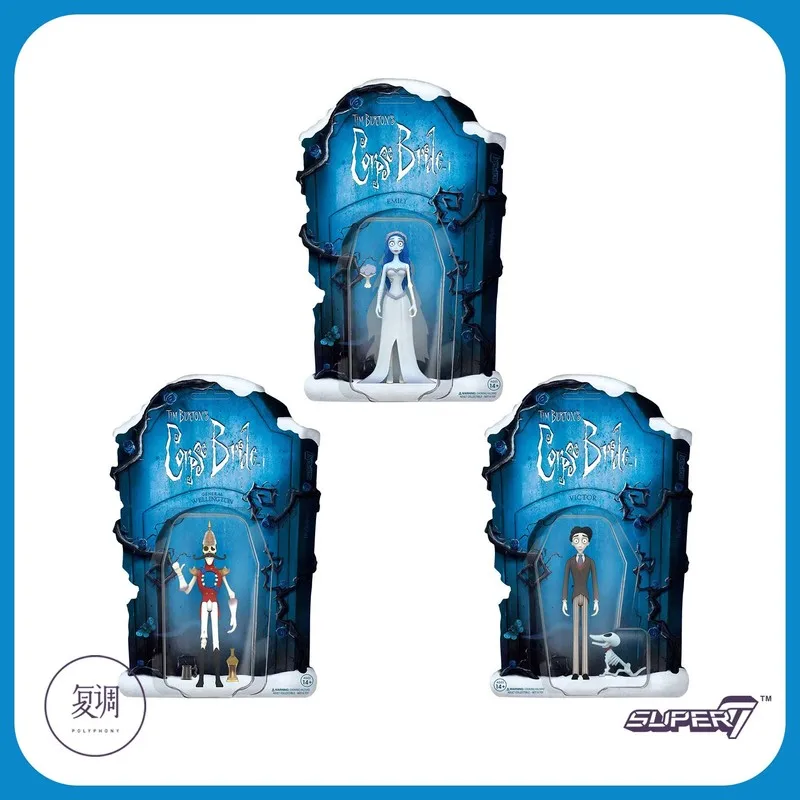 In Stock Super7 Corpse Bride Anime Figure Emily Dort General Action Figure Kawii Card Hanging Series 1 Figure Model Toy Gift