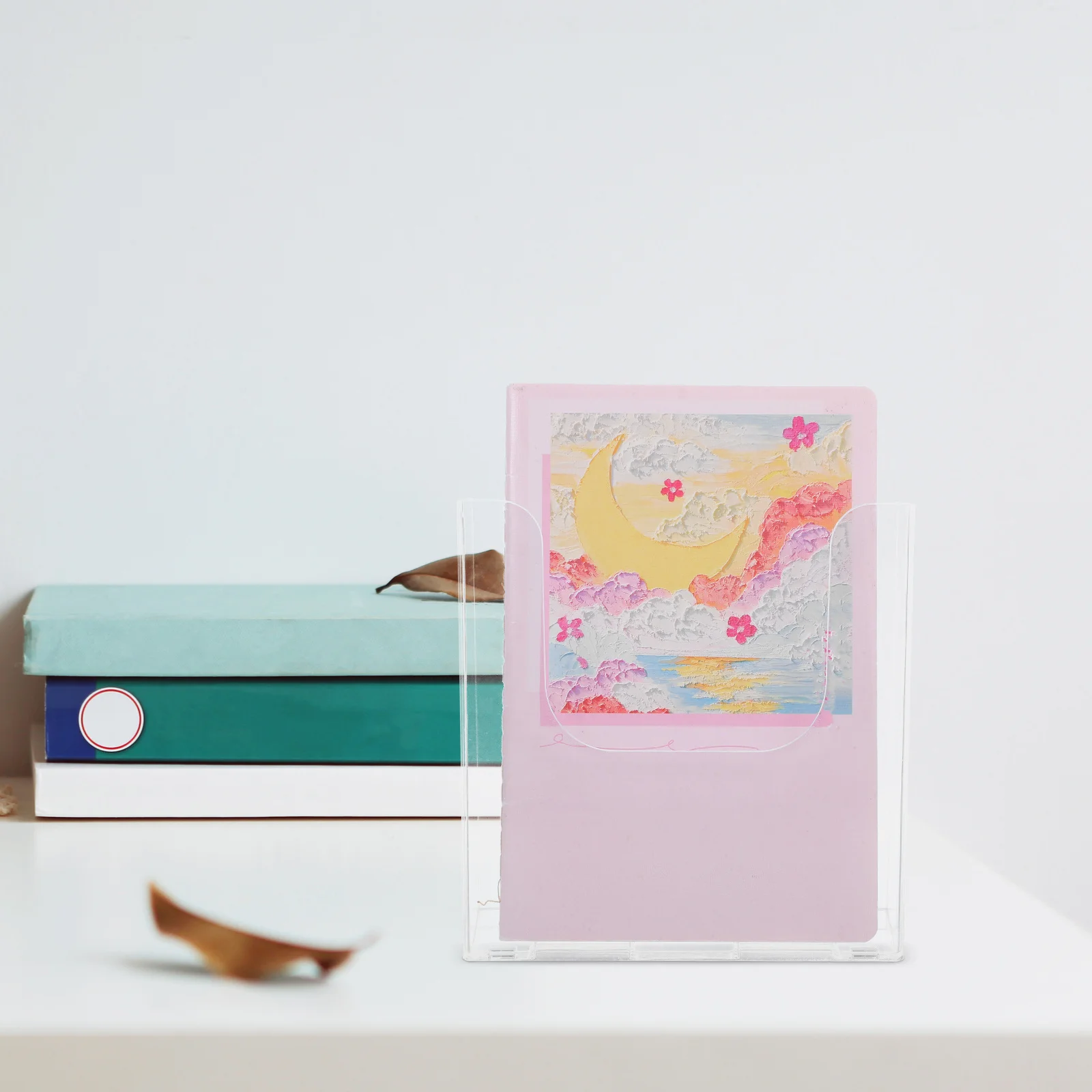 منظم ورق معلق مكون من قطعتين من حامل الملفات الشفاف وحامل المجلات العمودي وحامل عرض الطاولة للمكتب المنزلي