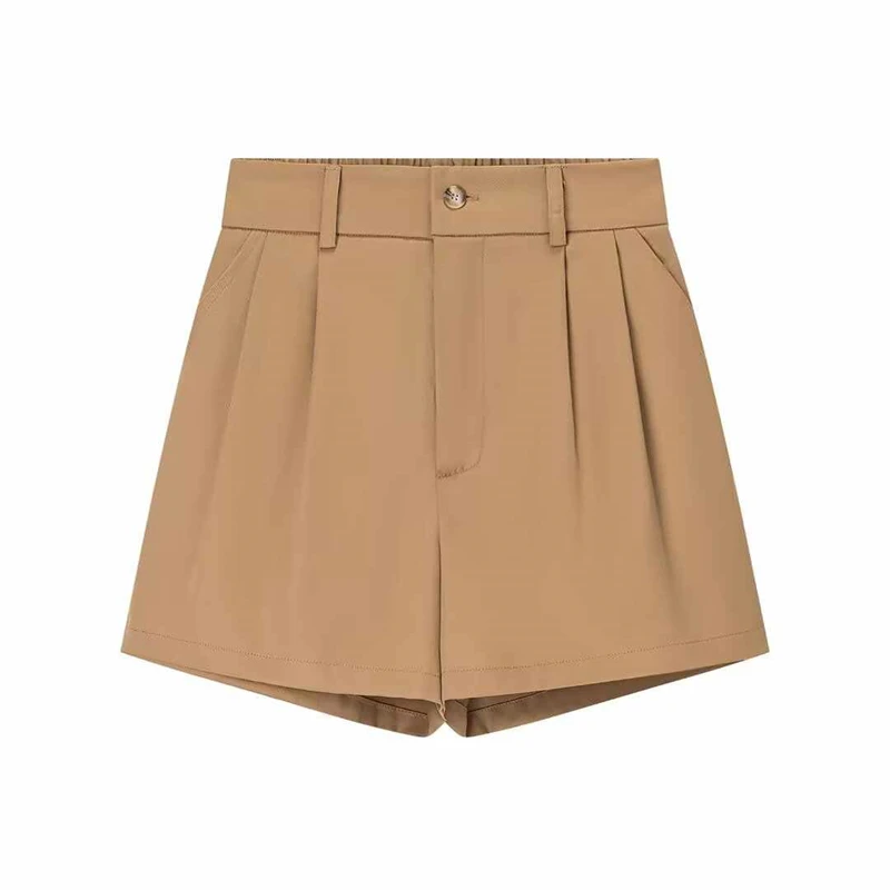 Mini pantaloncini da donna Pantaloni corti solidi casual Vita alta Allentati Office Lady Summer Fashion Beach Bottoms Abbigliamento