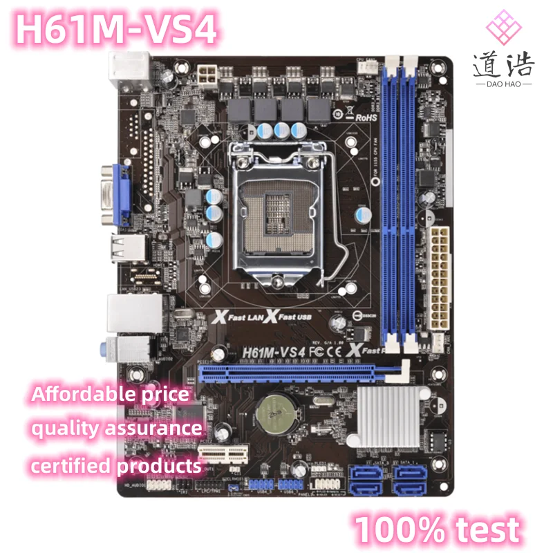 

For Asrock H61M-VS4 Motherboard 16GB USB2.0 LGA 1155 DDR3 Micro ATX H61 Mainboard 100% Tested Fully Work