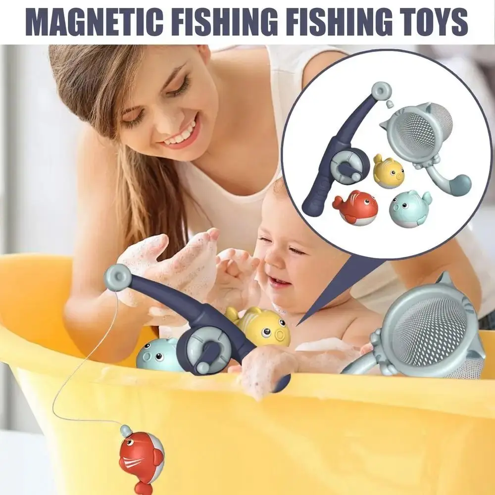 Montessori Kids Fishing Game Fishing Rods Sensory Interactive Magnet Fishing Game Early Education Sea Animals