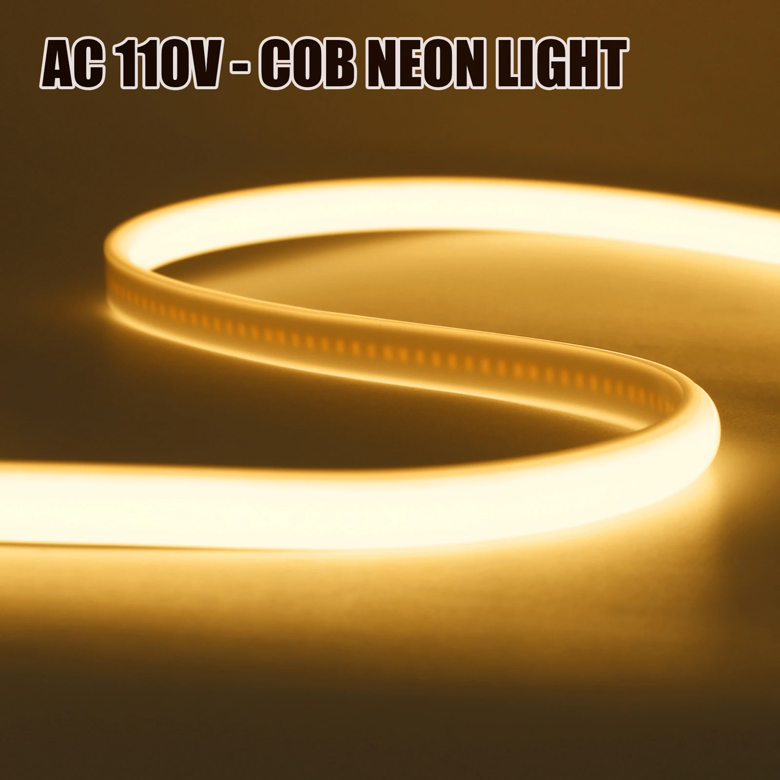 AC 110V COB Strip Waterproof With Dimmer /ON OFF Switch US Plug Home Decor Flexible Ribbon 3000K 4000K 6000K LED Neon Light