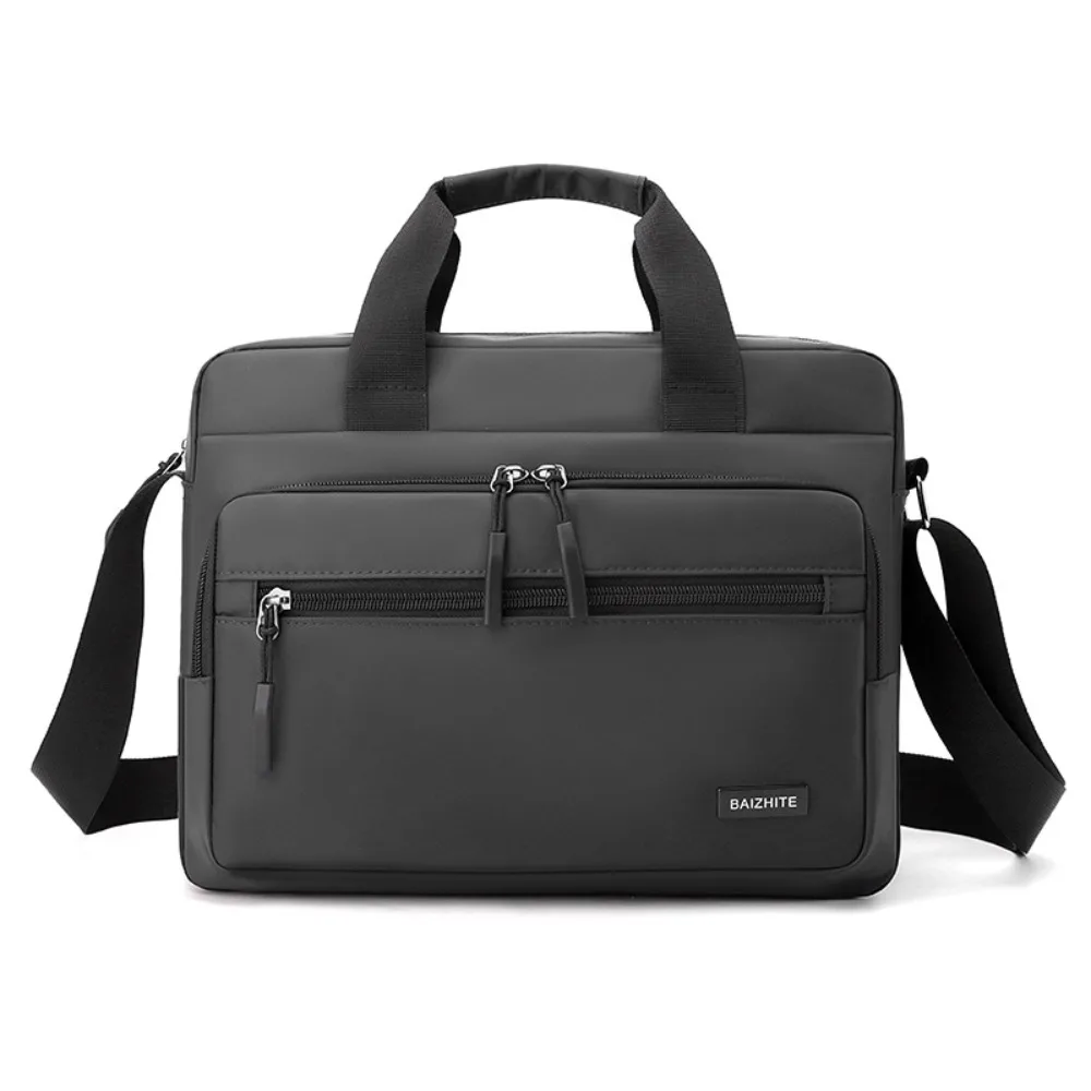 Oxford Cloth Men Business Briefcases Large-capacity Square Laptops Handbag Zipper Brief Case Crossbody Sling Bag Travel