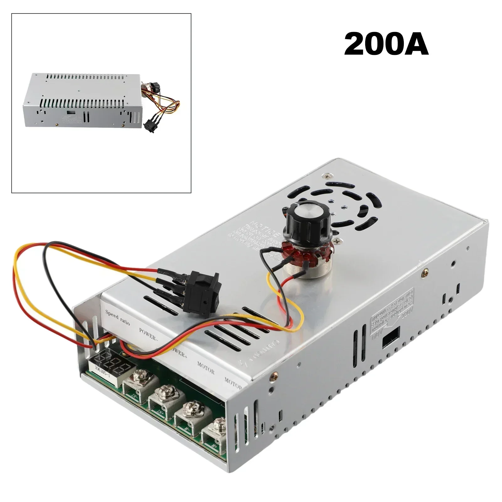 

200A High-Power Speed Regulator DC Motor Reducer PWM Controller High-Power Industrial Forward And Reverse DC 12-48V Linear Tools