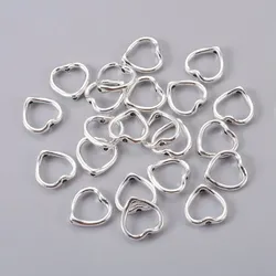 50 pc Tibetan Style Alloy Bead Frames Lead Free and Cadmium Free Nickel Free Heart Antique Silver Color about 13.5x14x2mm