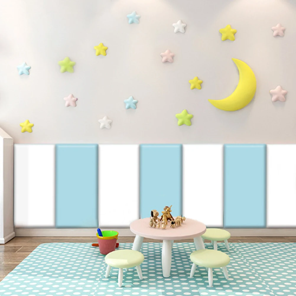 

1 Set Star Moon Sticker Thickened Anti-Collision Padded Panels For Room Self-Adhesive Soft Decor Breathable Wall Cushion