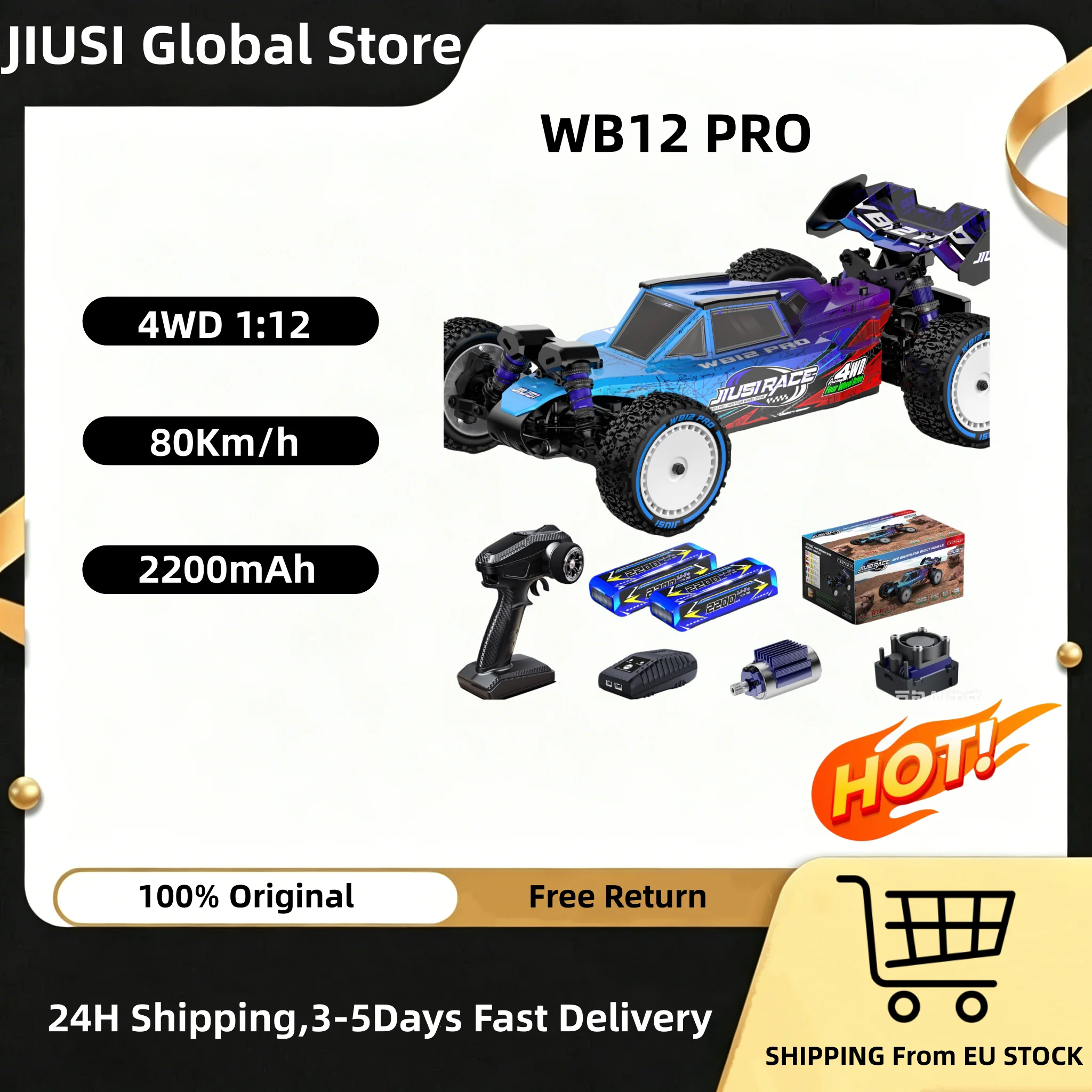 Drone Bike Rc - รถบังคับวิทยุ JIUSI 1/12 4WD WB12 Pro