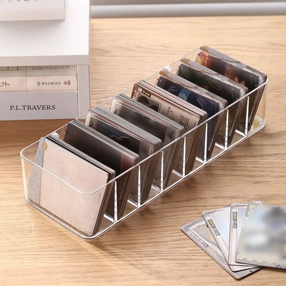 

Dividers Card Storage Box High Capacity Clear Trading Card Deck Cases Rectangular Sturdy Business Card Holder Sundries