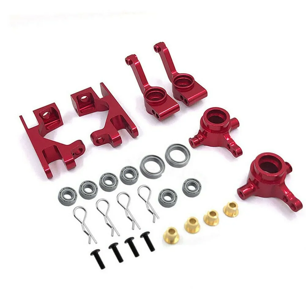 Aluminum Steering Caster Block Set with Ball Bearing for Traxxas Slash 4X4 1/10 RC Car Upgrade Parts Machined Easy Installation