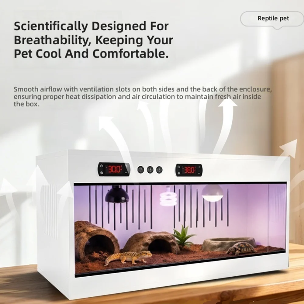 PVC Reptile Terrarium Vivarium Breeding Box Moisture Resistant Habitat Enclosure For Turtle Lizard Housing