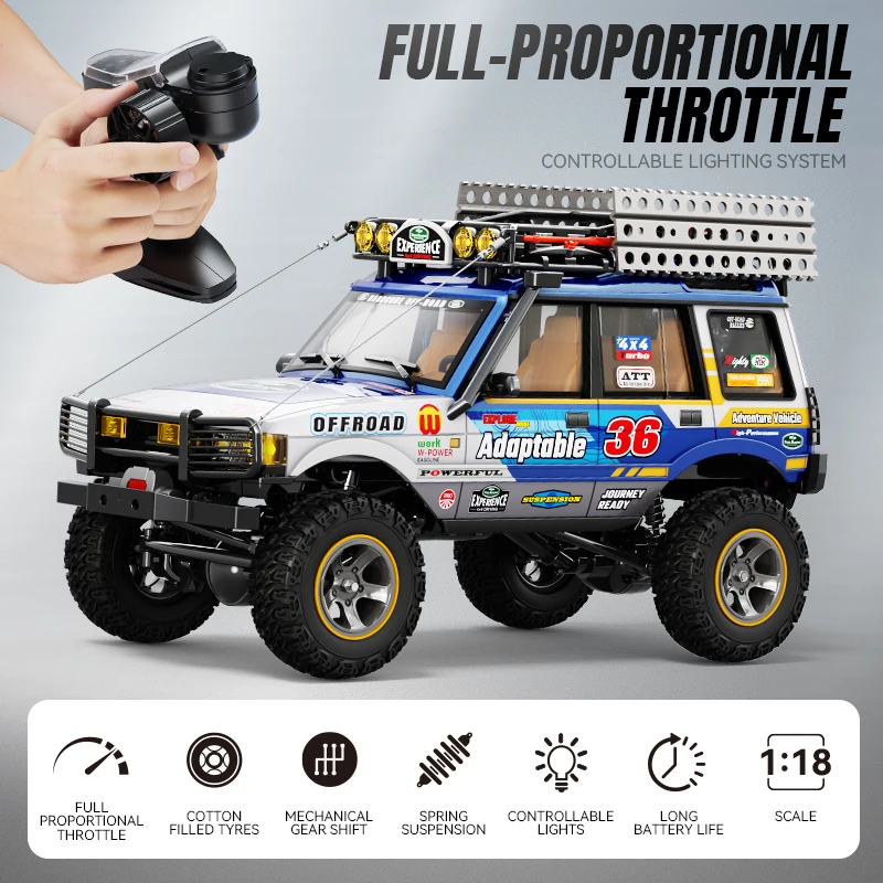 LR1801 Professionelles RC-Auto 1/18 Maßstabgetreuer Offroad-Crawler 8KM/H 2,4G 4WD Ferngesteuertes Spielzeugauto-Modell Outdoor Geschenk für Erwachsene