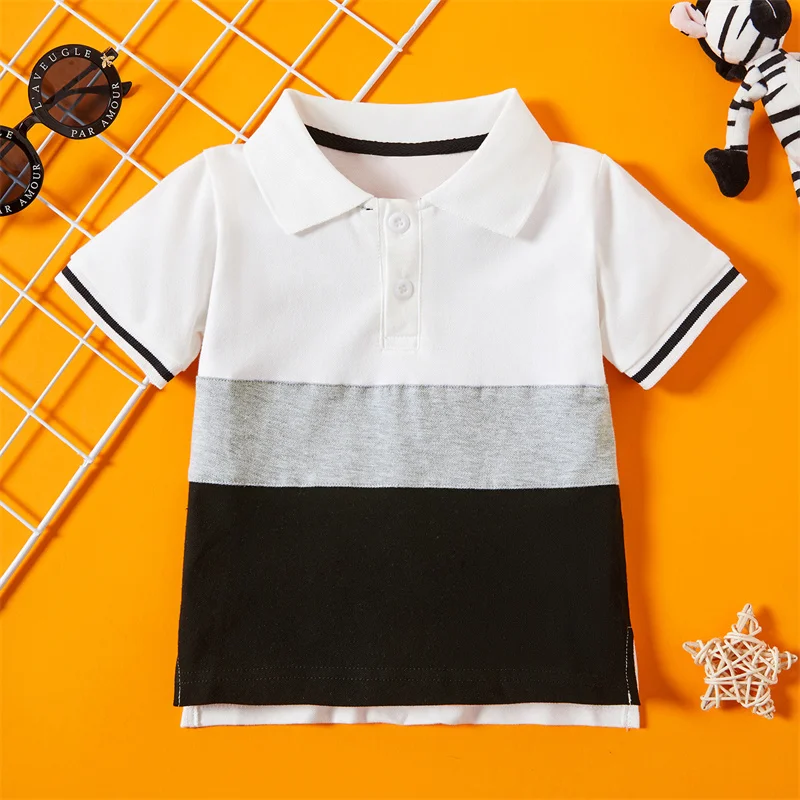 Children's polo shirt short sleeved pure cotton boy's lapel t-shirt summer small and medium-sized children's half sleeved T-shir