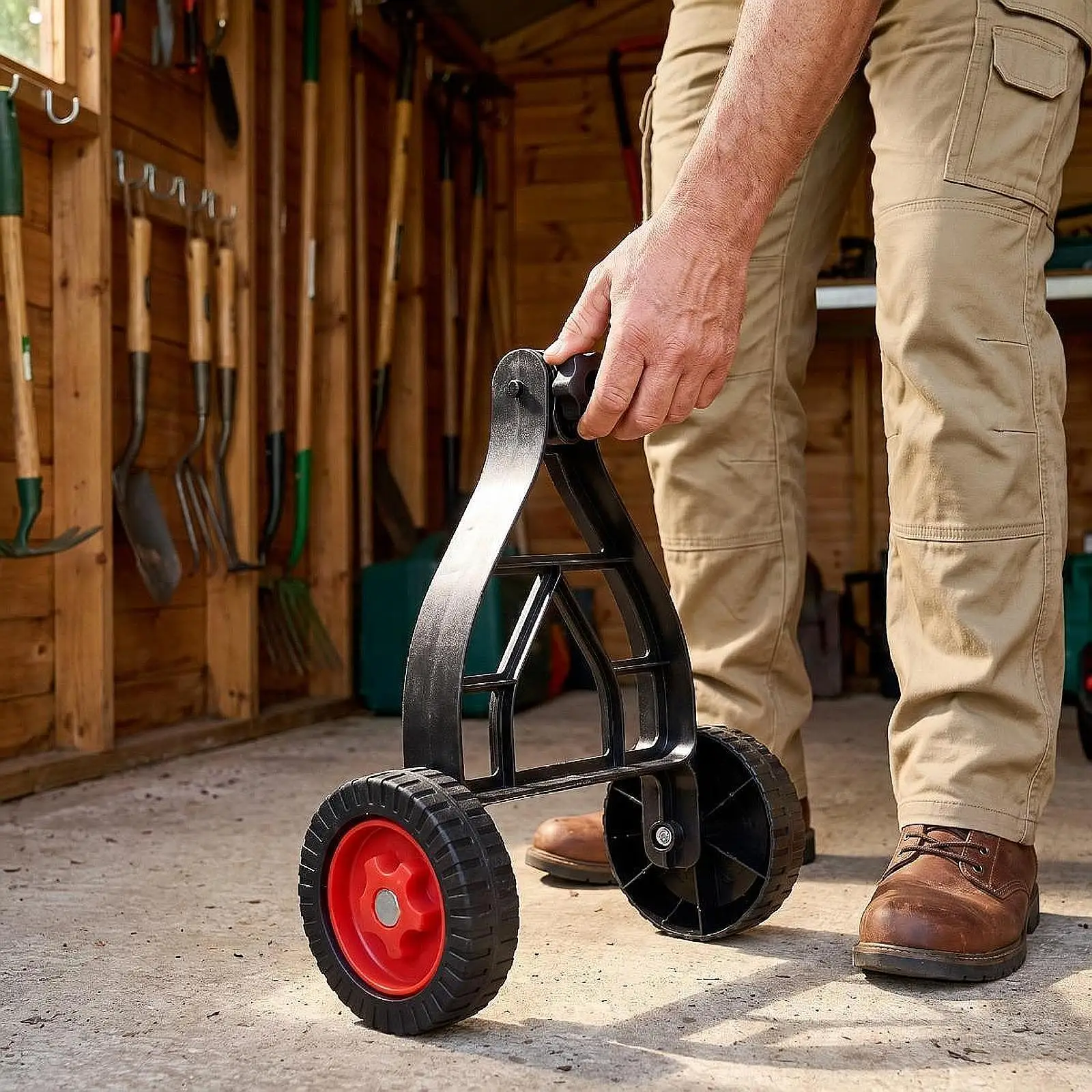 Weed Trimmer Support Wheel for Walk Behind Lawn Mower Adjustable Height Garden Trimming Accessory 24mm Shaft Tube