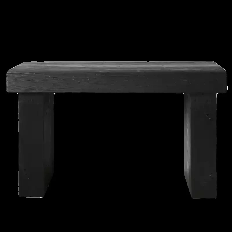 

Wabi Sandy Wind Solid Wood Entrance Platform Sculpture Ornament With Narrow Strip, Medieval Corridor Strip Table