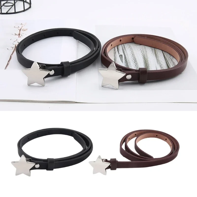 Adjustable Star Buckle Thin Belt Elastic Fashion All-match Belt Hot Girl Women Waist Belt for Coat Skirts Jeans R7RF