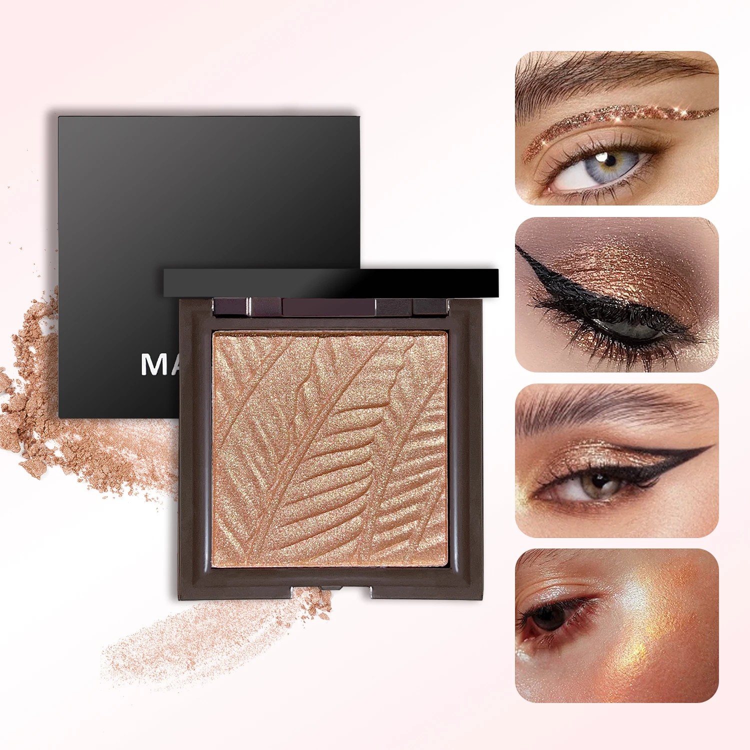 

Star Eyes Mini Silver Block 3-in-1 Multifunctional Powder – Highlighter, Eyeshadow & Contour, All-in-One Formula, No Fallout
