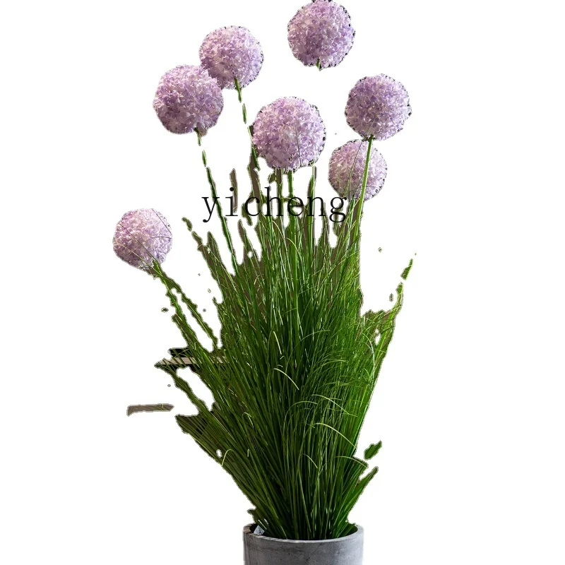 Zk Simulation Hydrangea Reed Grass Green Plant Landscape Plastic Bionic Artificial Flower Plant Ornaments