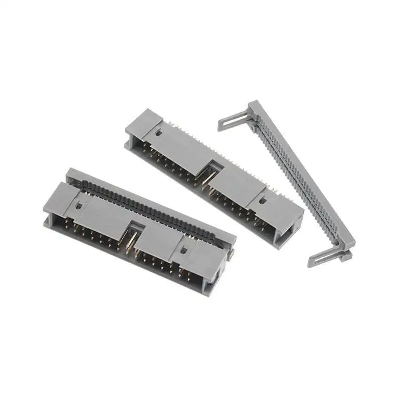 1~2 Stück Druckknopf-Typ Einfacher Bullhorn-Stecker Grauer Draht FC 2,54 mm Ohrenlos DC3-10 14 16 40 50 64P – Detail 2