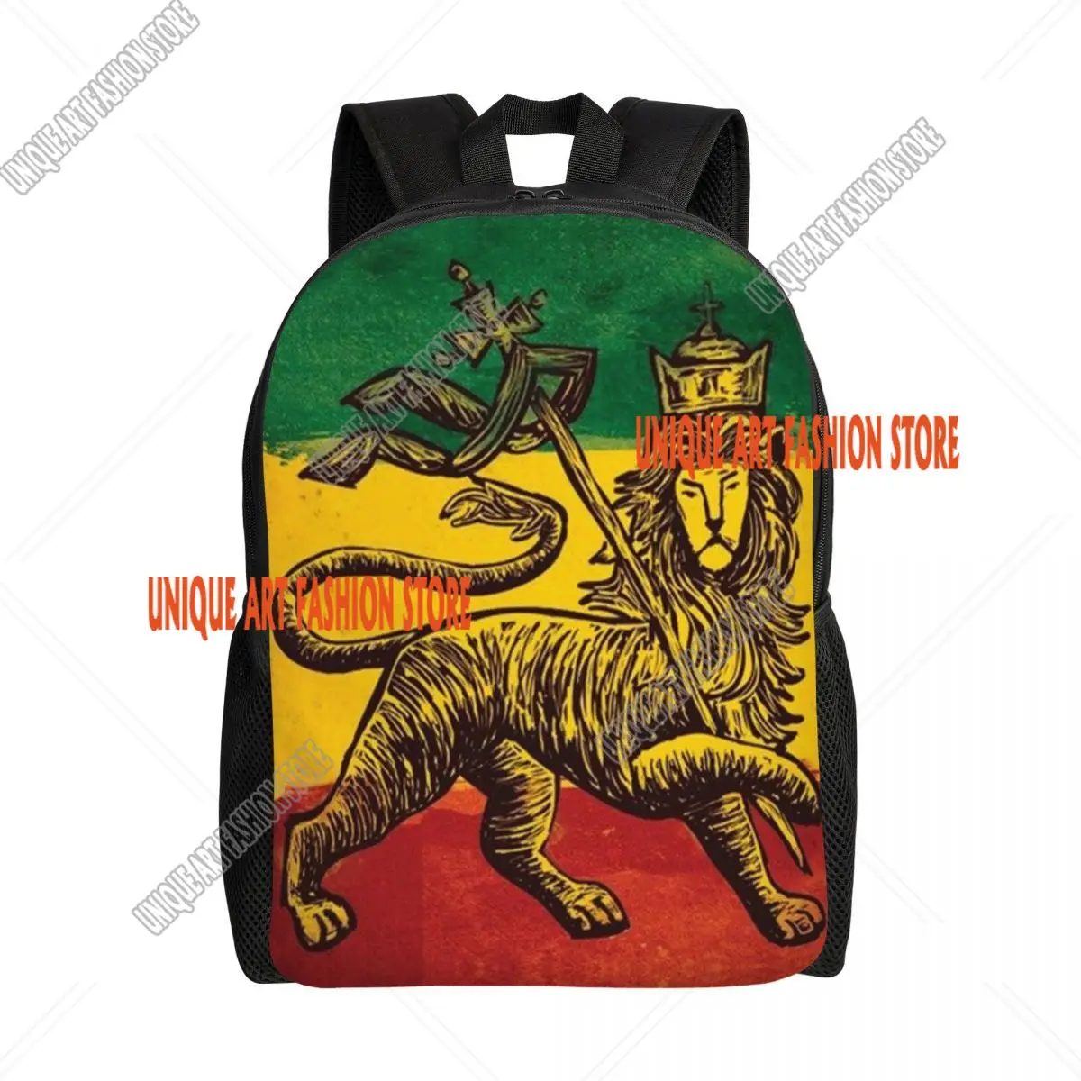 Rasta Flag Lion Of Judah Backpacks for School College Student Bookbag Fits 15 Inch Laptop Jamaica Rastafarian Reggae Bags