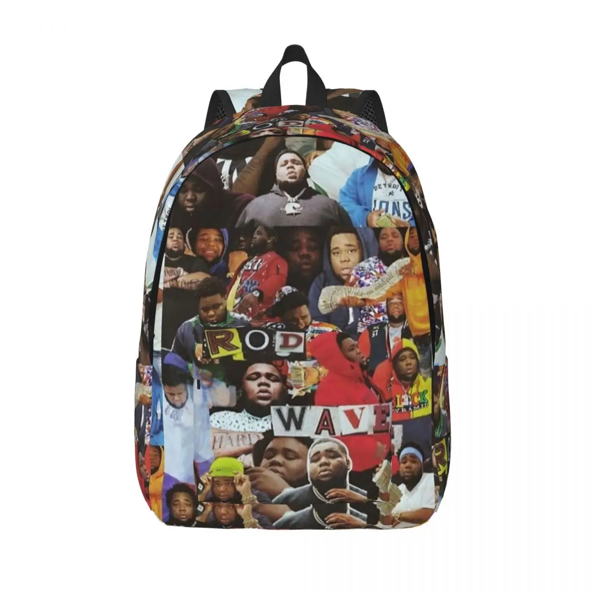 Rod Wave Collage Backpack for Men Women Casual Student Business Daypack College Canvas Bags Gift