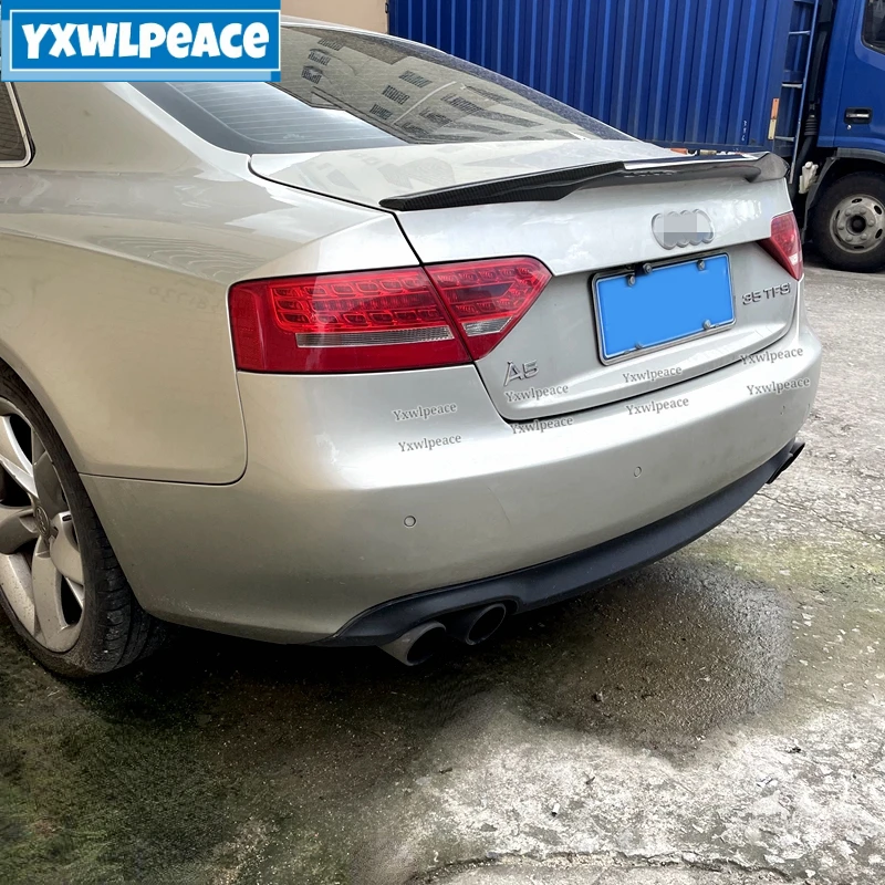 

Real Carbon Fiber Material Trunk Lip Spoiler For Audi A5 B8 2008 2009 2010 11 12 13 2014 2015 2016 Sportback Coupe 2-Doors