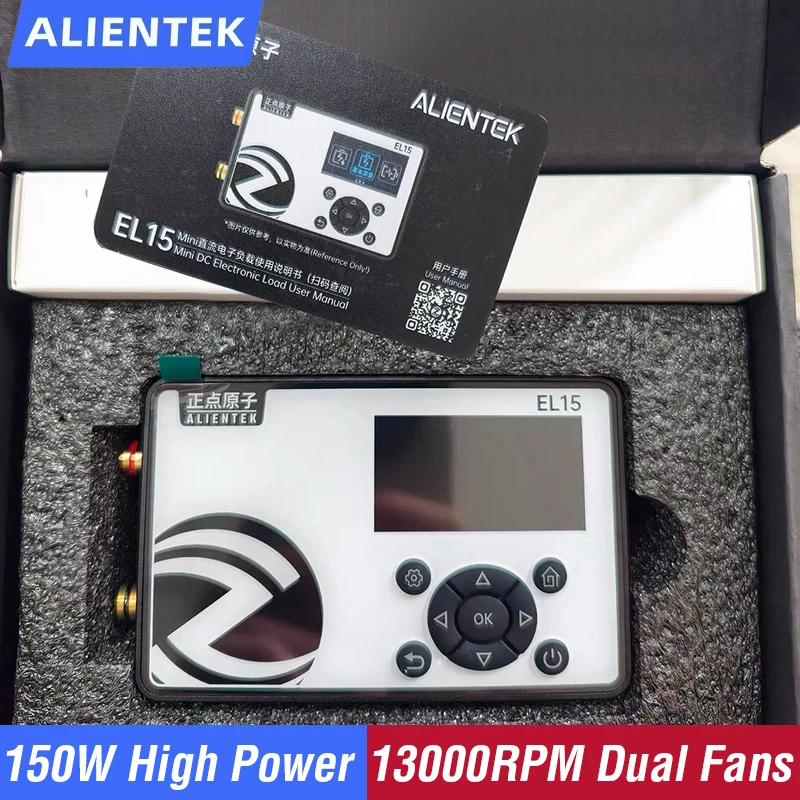 ALIENTEK EL15 DC Electronic Load 150W 0.1-60V 0-12A 24-bit ADC Bluetooth APP Battery Capacity DCR Test for Electronics Repair
