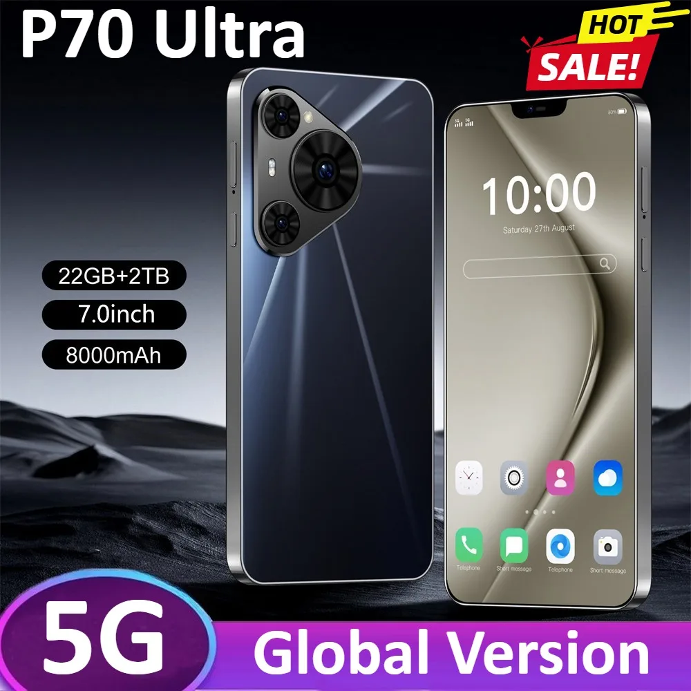 

NEW P70 Ultr 7.0HD 2026 HOT Global Edition Original Smart Dual Card 8000mAh Battery Android 15 Cheap Facial Recognition Function